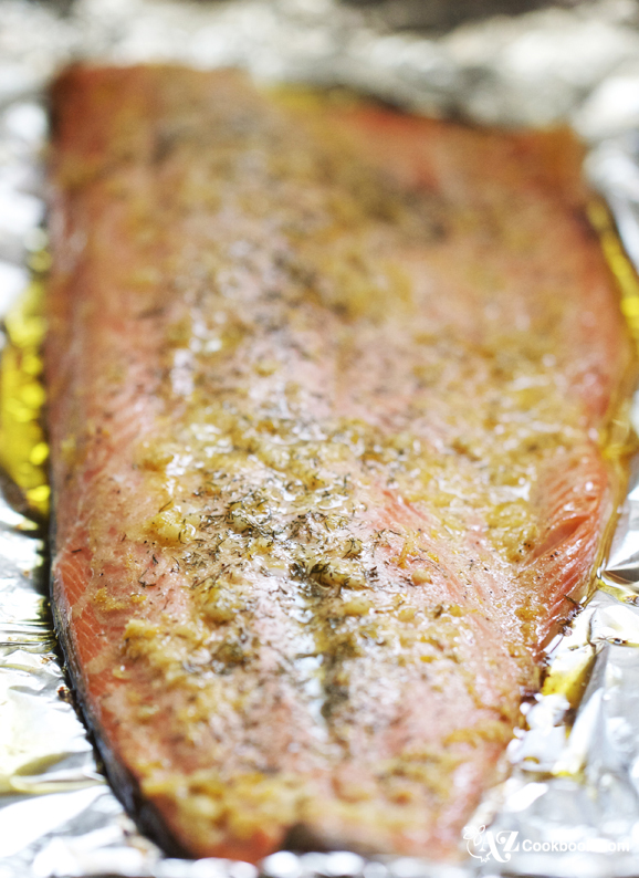 Baked Lemon-Garlic Steelhead Trout