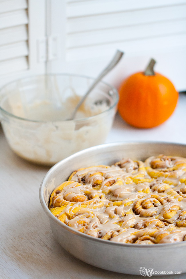 Pumpkin Pecan Rolls with Maple Glaze